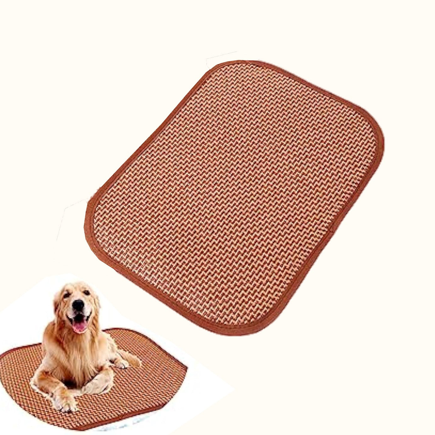 Premium Cat And Dog Cooling Mat Self Pad For Summer Bamboo Rattan
