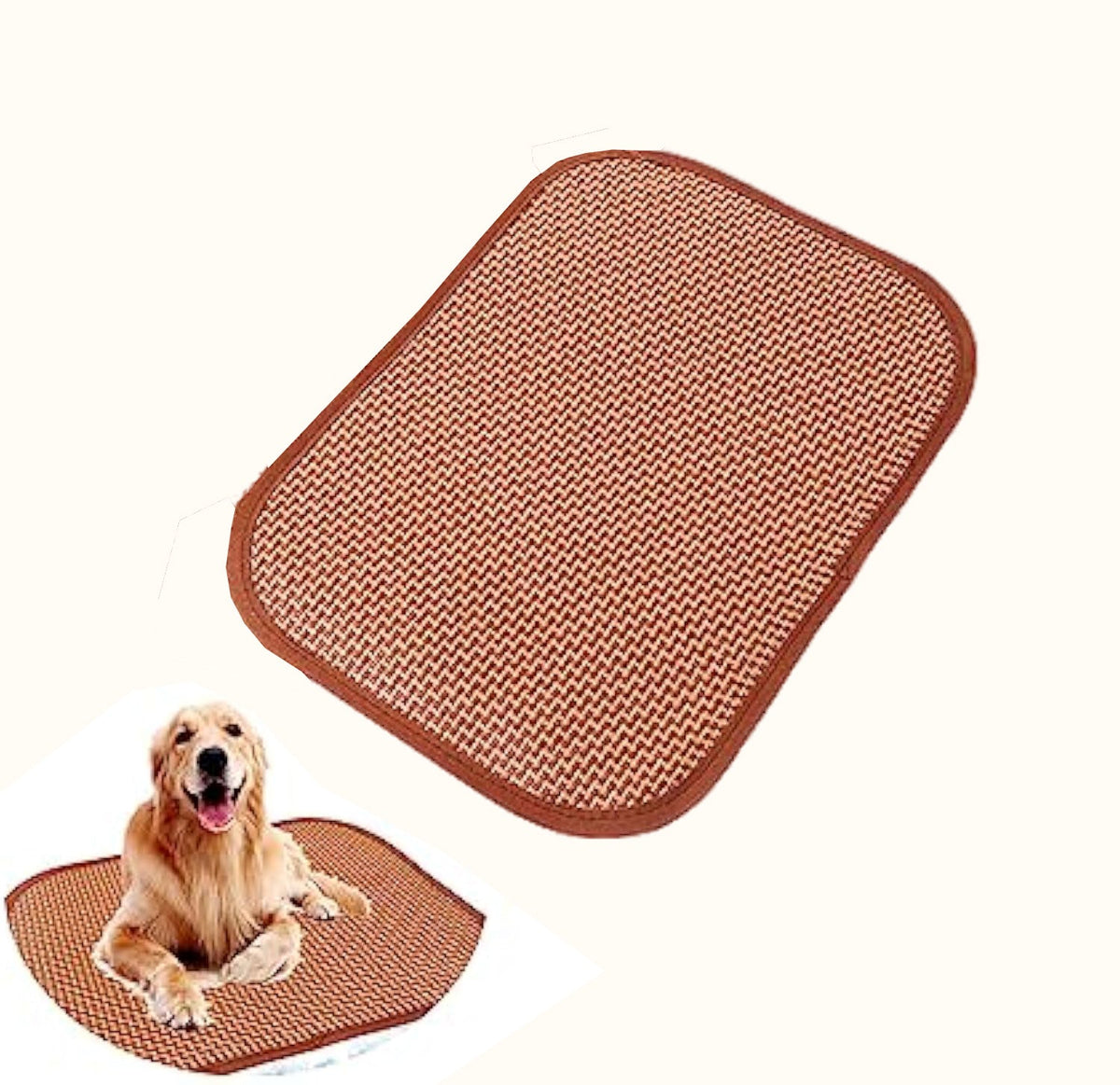 Premium Cat And Dog Cooling Mat Self Pad For Summer Bamboo Rattan
