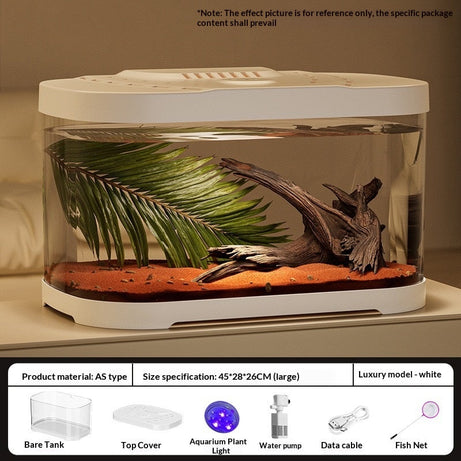 Transparent Plastic Fish Tank Aquarium Terrarium Decoration Office