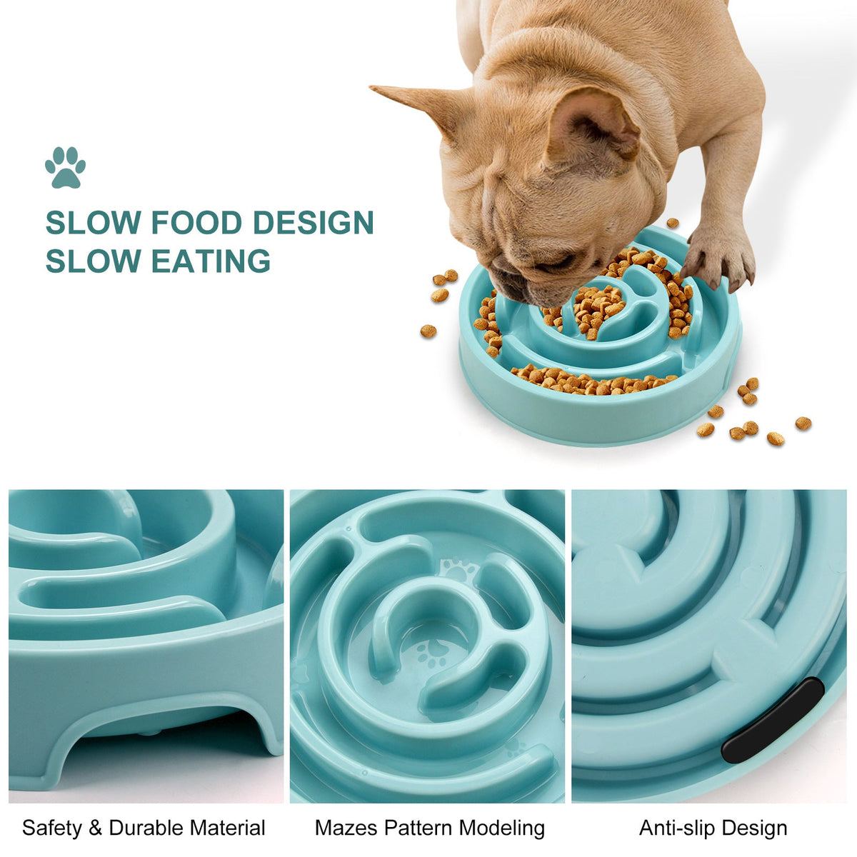 Slow Feeder Dog Bowls Silicone Puzzle Bowl For Healthy Eating Puppy