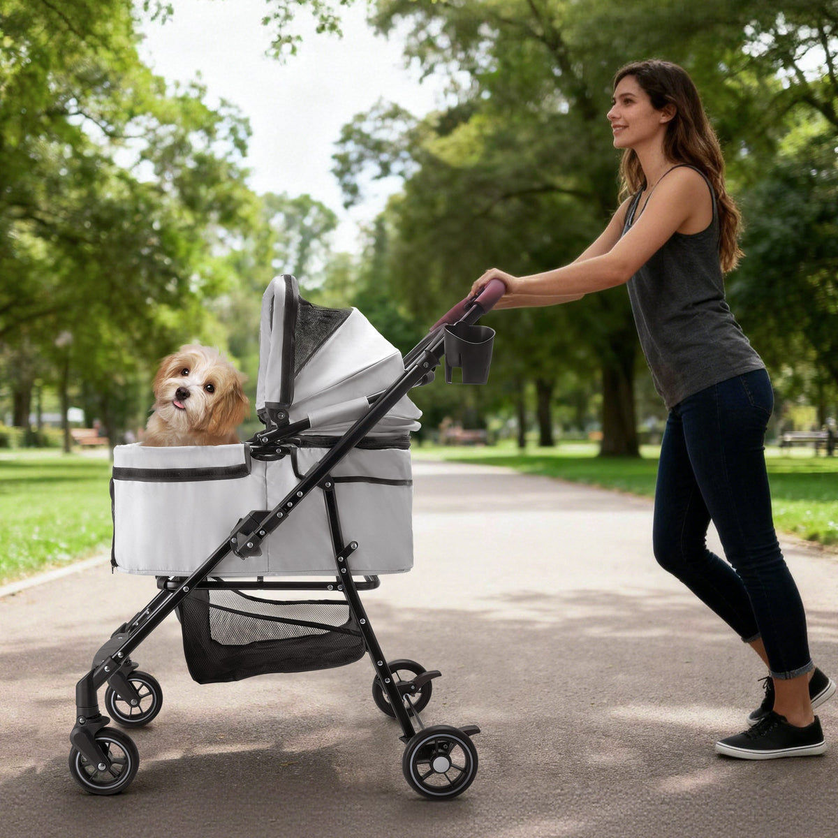 Foldable Pet Stroller For Small Dogs Cats