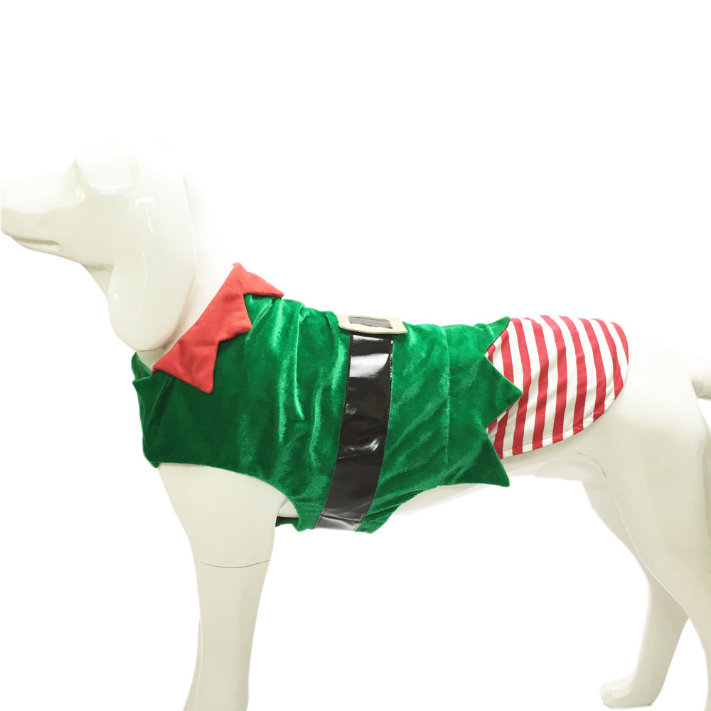 Fashion Christmas Clothes Green Elf Pet Dog Costume