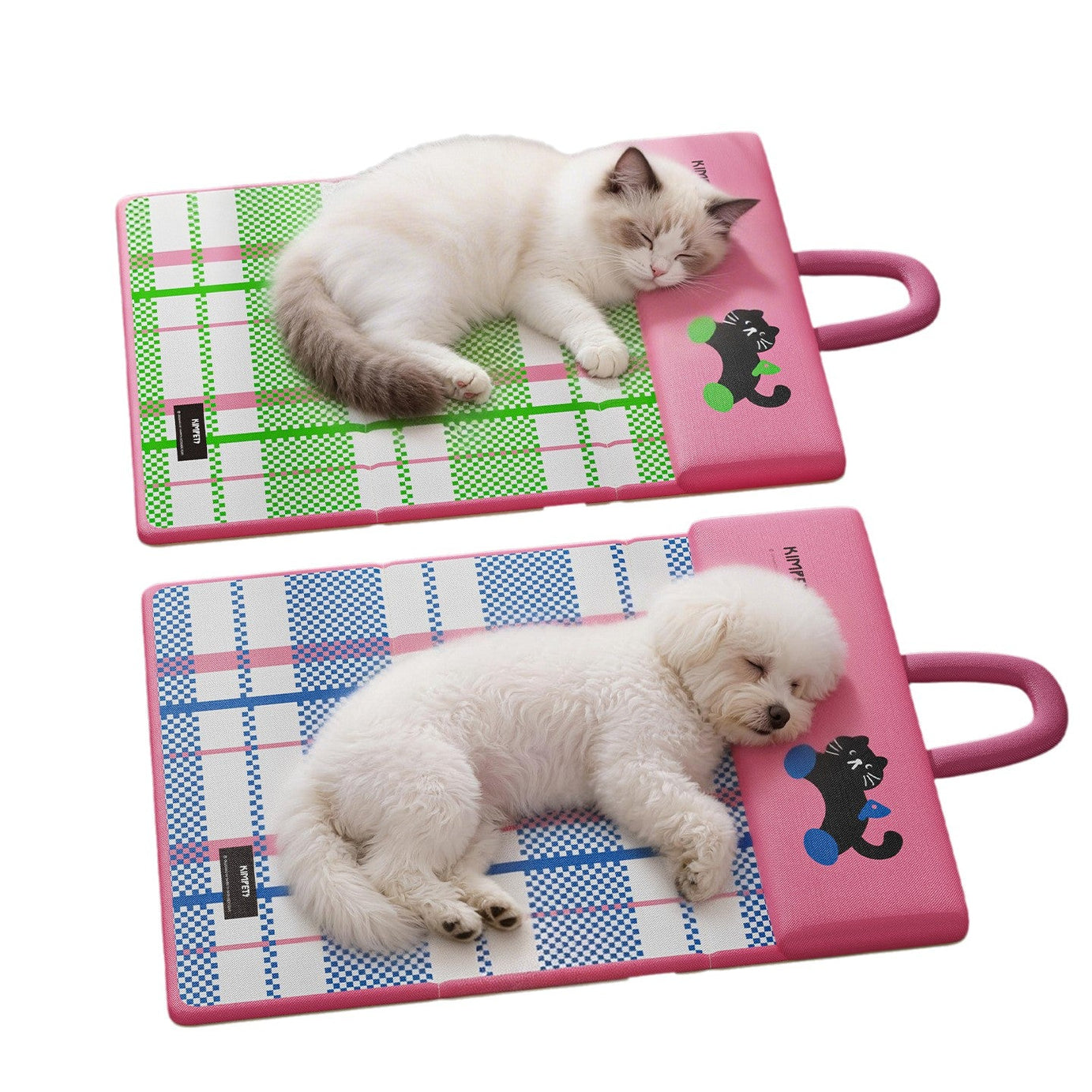 Summer Cooling Pet Mat Bed With Pillow Folding Portable