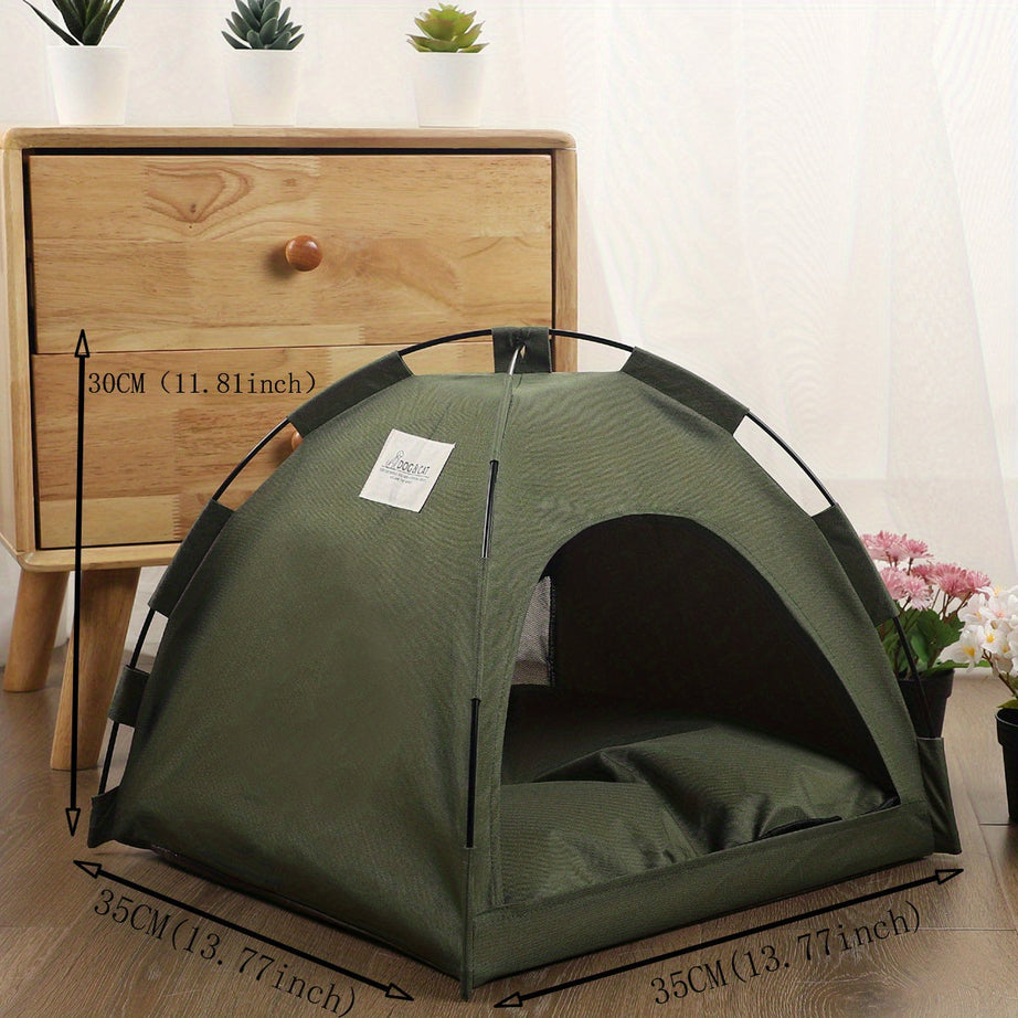 Cat Tent Bed With Removable Non-slip Soft Pad Portable Pet Cave