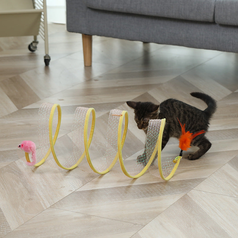 Cat Pets Toys Mouse Shape Balls Foldable Kitten Play Tunnel Funny
