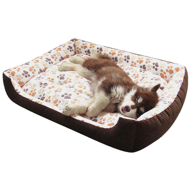 Pet Dog Beds Mats Soft Plush Warm Sofa Kennel Sleep Basket