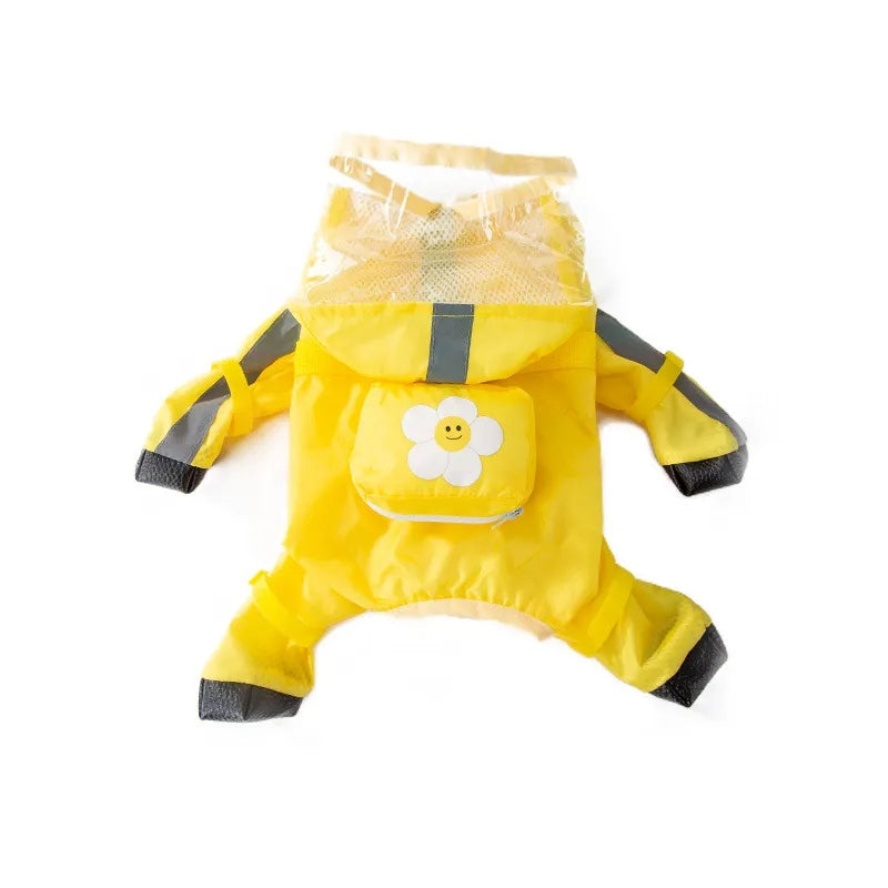 Pet Puppy Dog Raincoat Rain Jacket Coverage 4 Legs Full Body