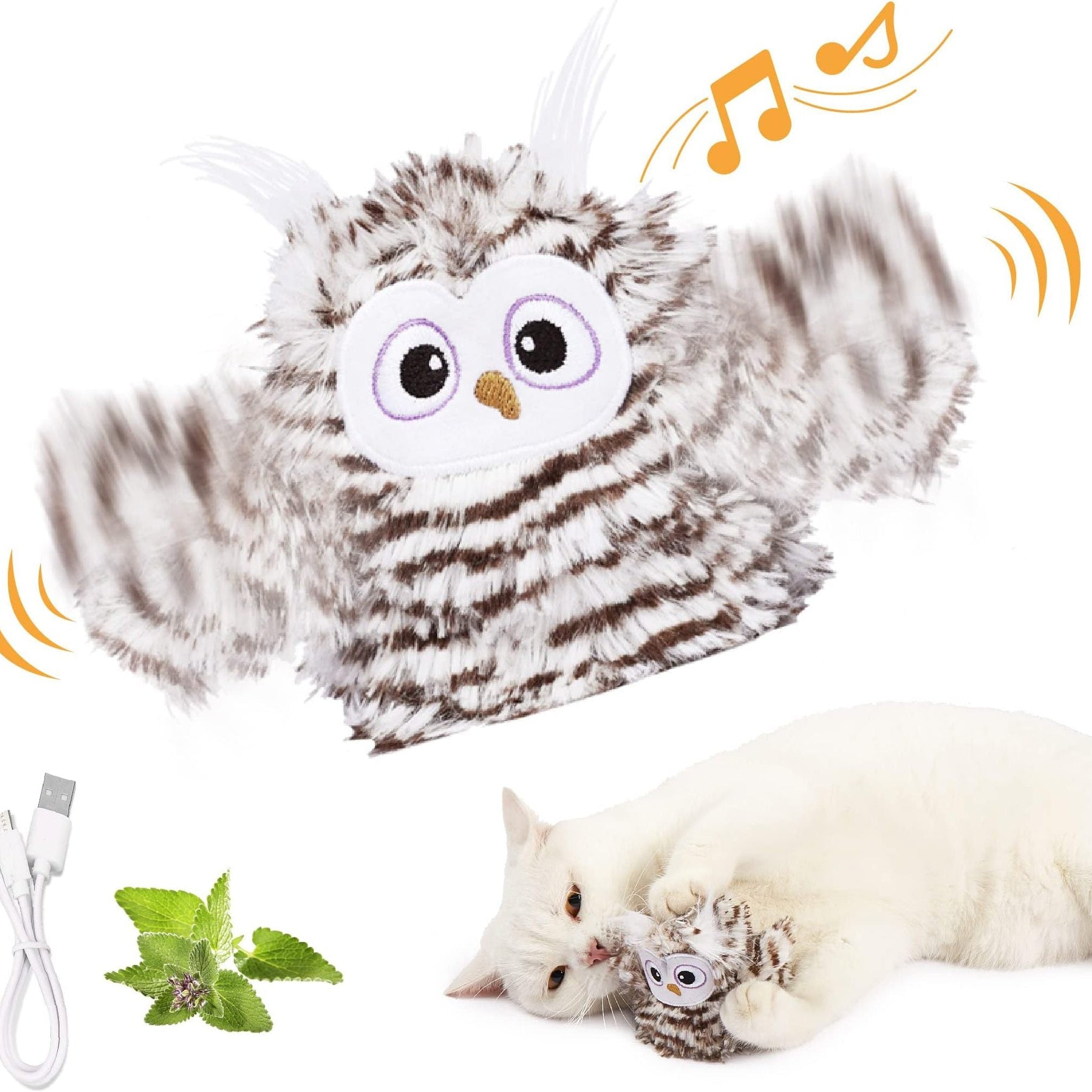 Interactive Cat Plush Toys For Indoor Cats Automatic Flapping Bird