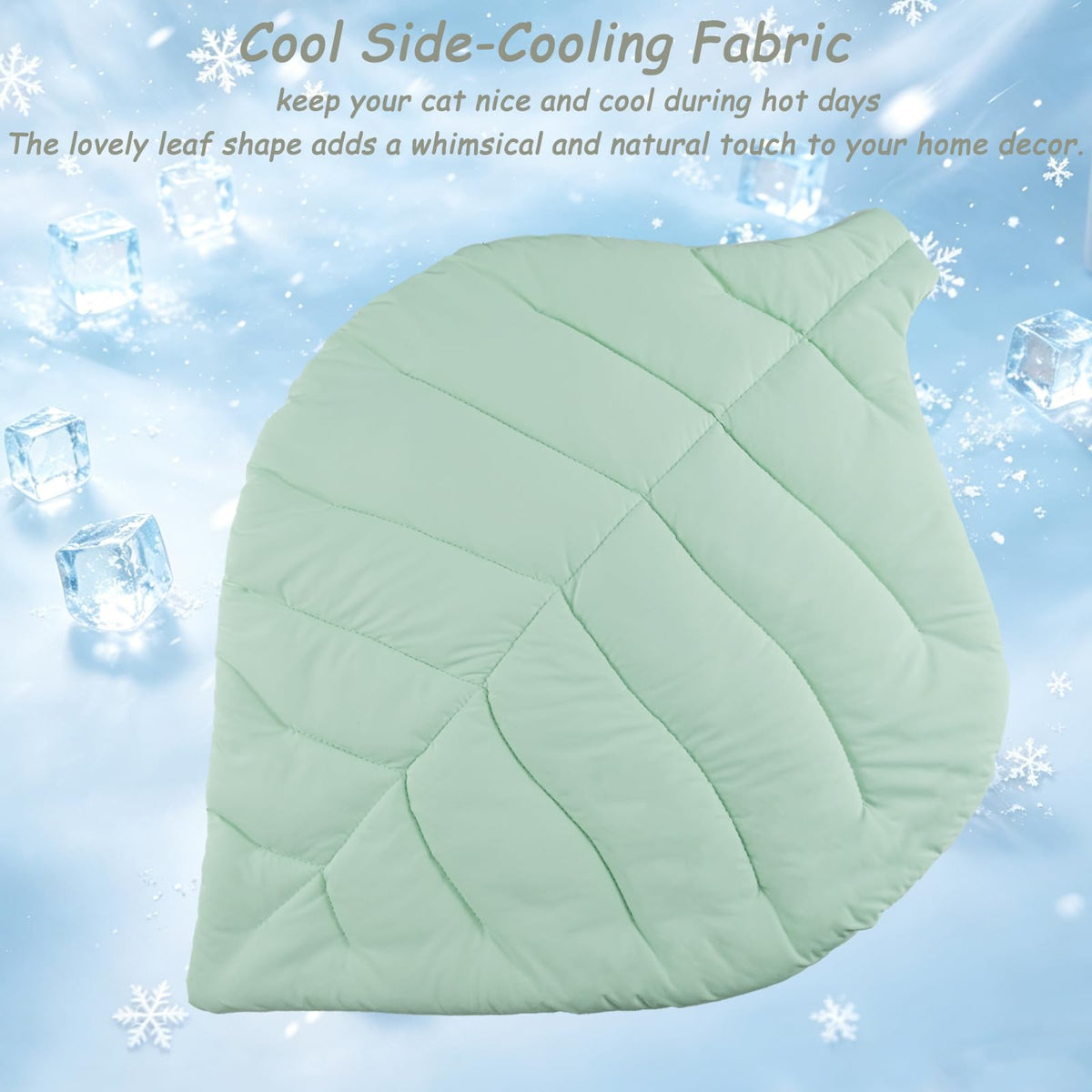 Cat Cooling Mat Leaf Bed Comfortable Soft Fabric Breathable Cozy