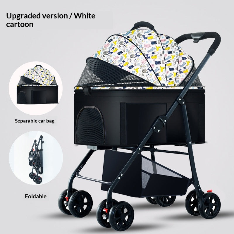 Pet Stroller For Dogs And Cats Portable Detachable Cage