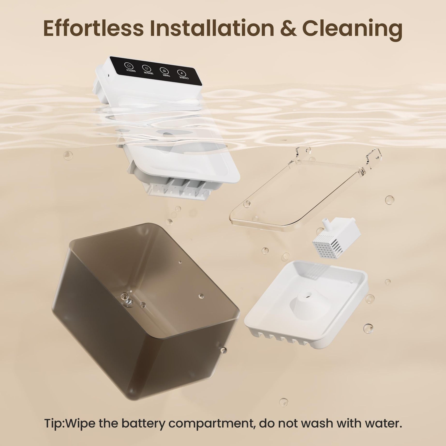 Wireless Charging Battery Driven 304 Stainless Steel Cat Automatic