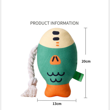 Plush Chew Toys For Inside Dog Squeaky Puffhead Fish Sound