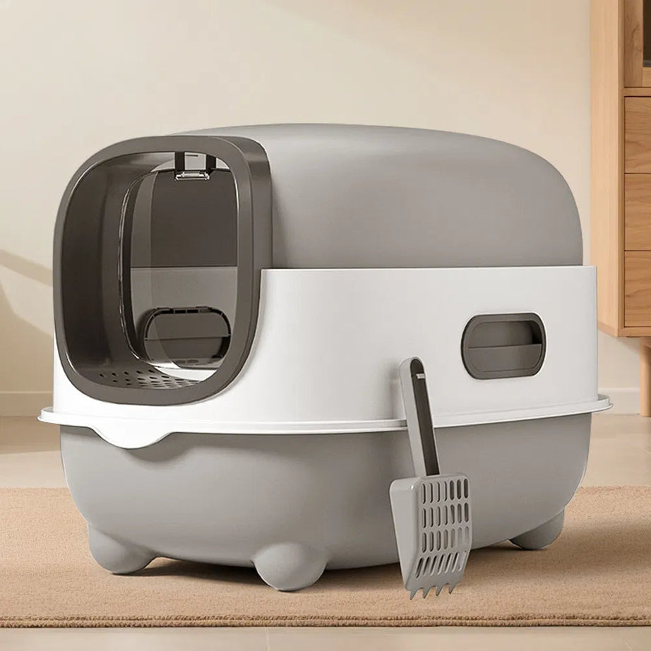 High-capacity Enclosed Cat Litter Box Odor-lock Scratch-resistant