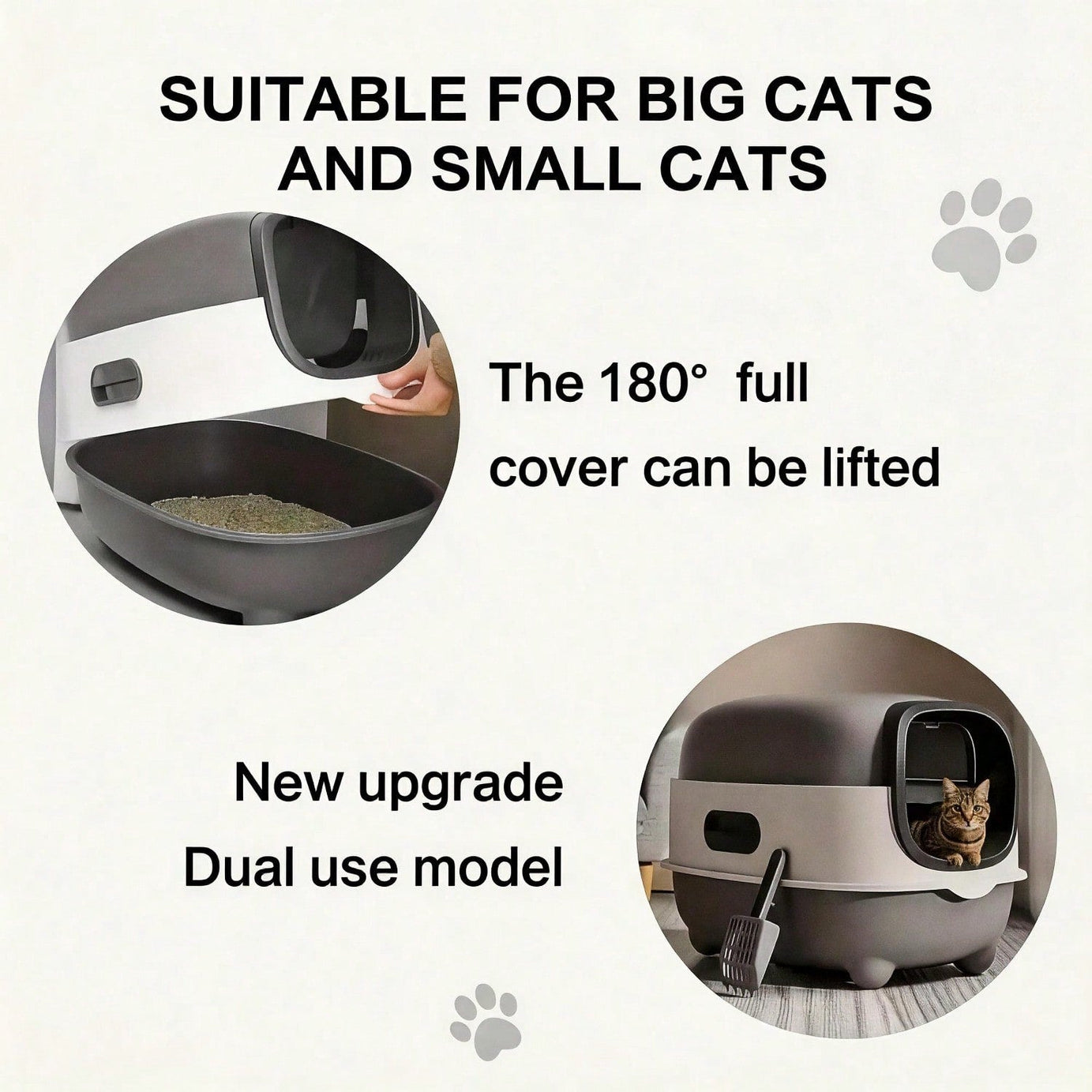 Fully Enclosed Cat Litter Box With Uv Sterilization Odor Control