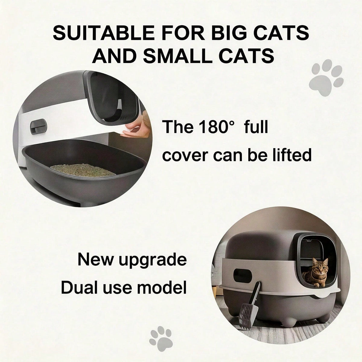 Fully Enclosed Cat Litter Box With Uv Sterilization Odor Control