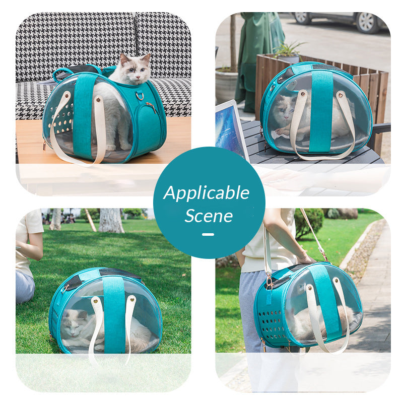 Double Fish Transparent Dog Bag Puppy Cat Cane Backpack Accessory