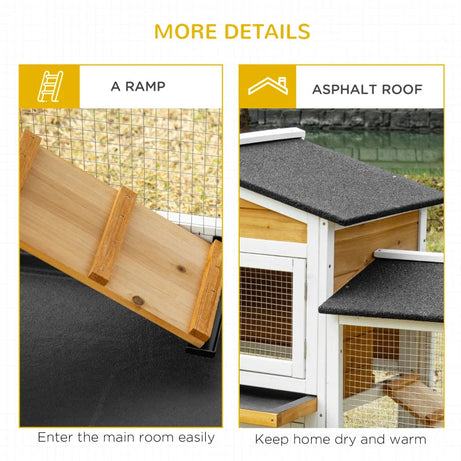 Wooden Rabbit Hutch Bunny Cage Pet Playpen House Enclosure