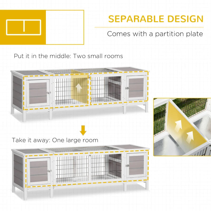 Rabbit Hutch Bunny Cage Guinea Pig House With Pull-out Tray