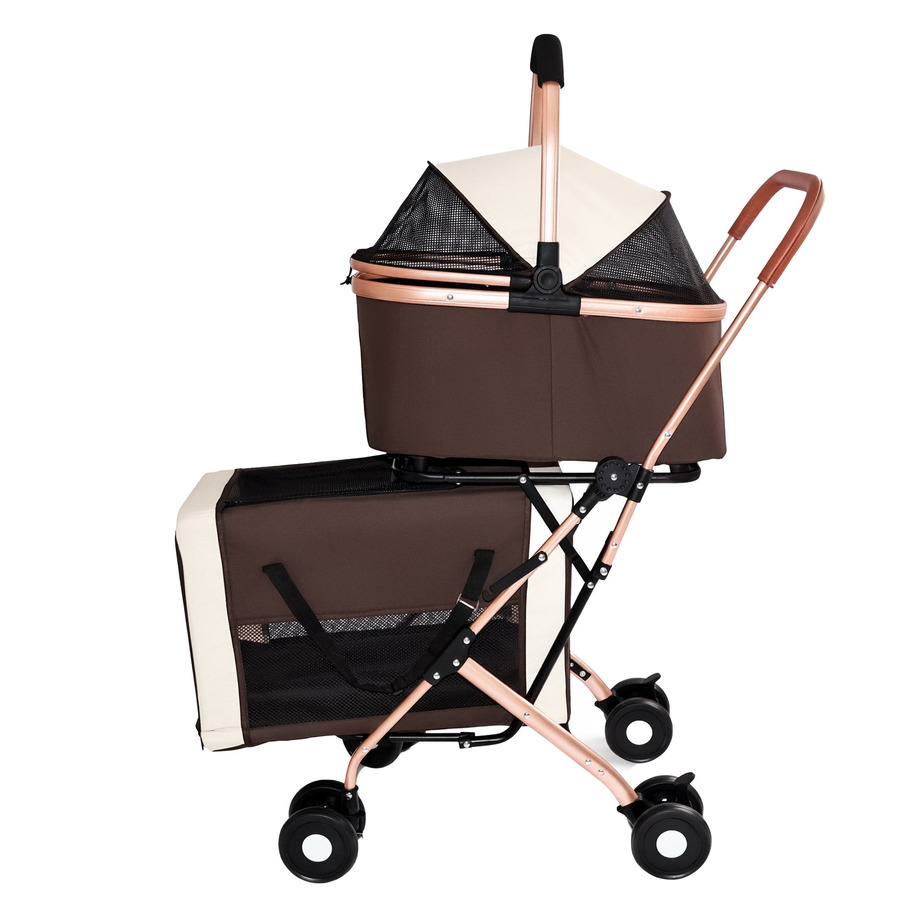 3-in-1 Double Pet Stroller For Small Medium Dogs Cats Foldable