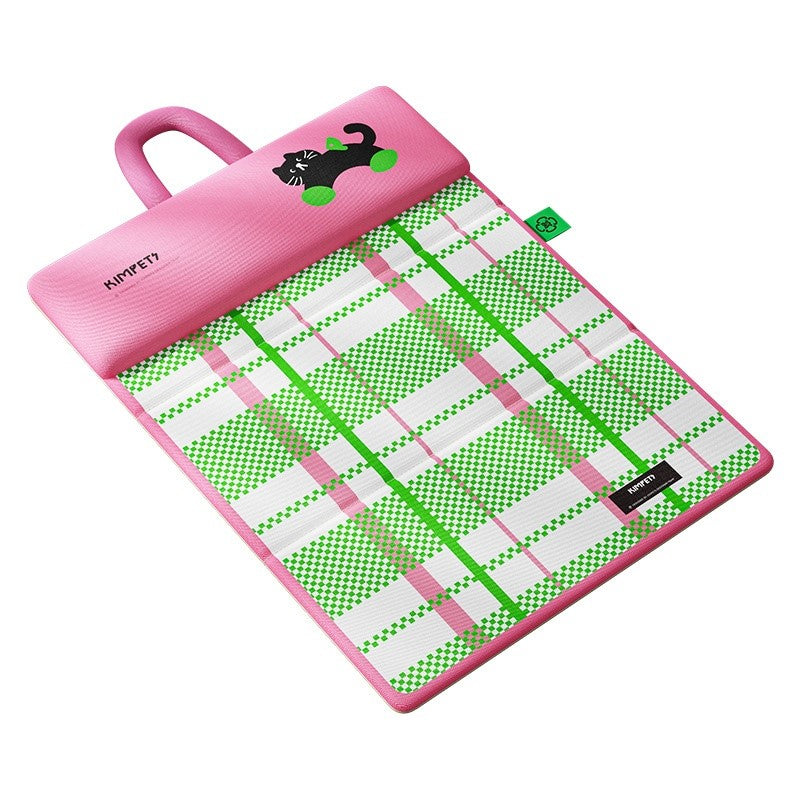 Summer Cooling Pet Mat Bed With Pillow Folding Portable