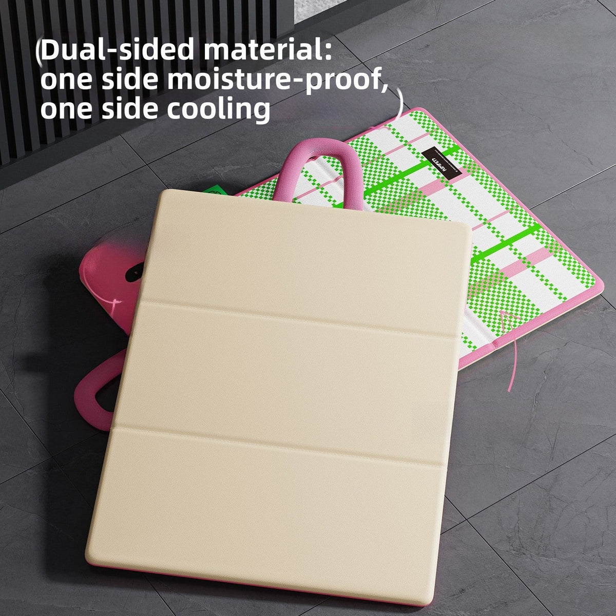 Summer Cooling Pet Mat Bed With Pillow Folding Portable