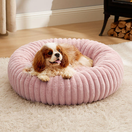 Pet Bed High-grammage Vertical-stripe Rabbit Fur Plush Mat