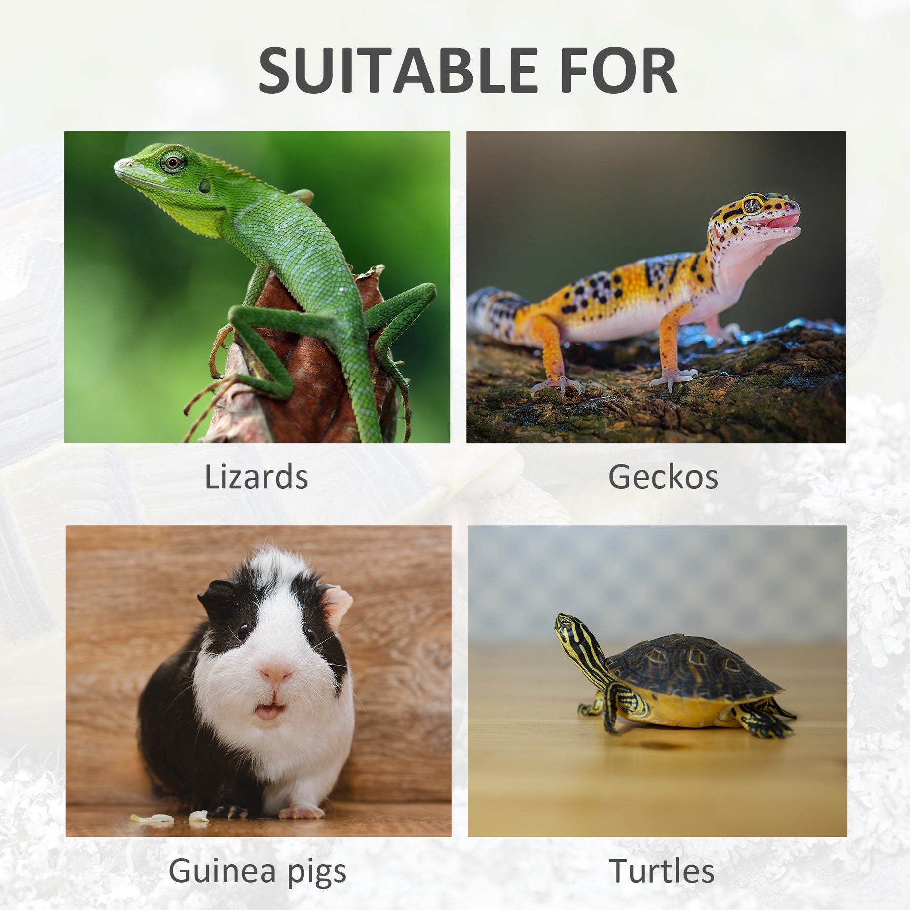 Wooden Reptile Cage With 3 Windows Slide-out Tray For Turtles