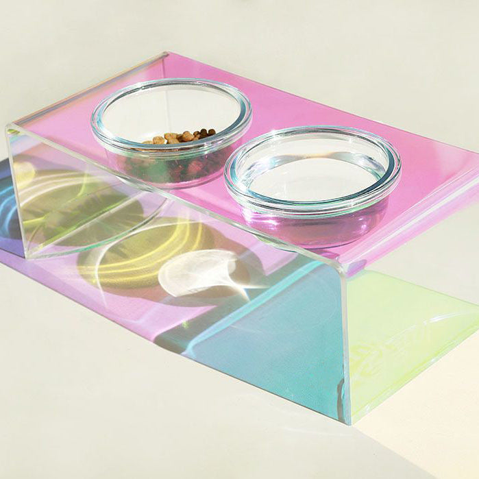 Acrylic Pet Dazzling Bowl Food Basin Small Dog