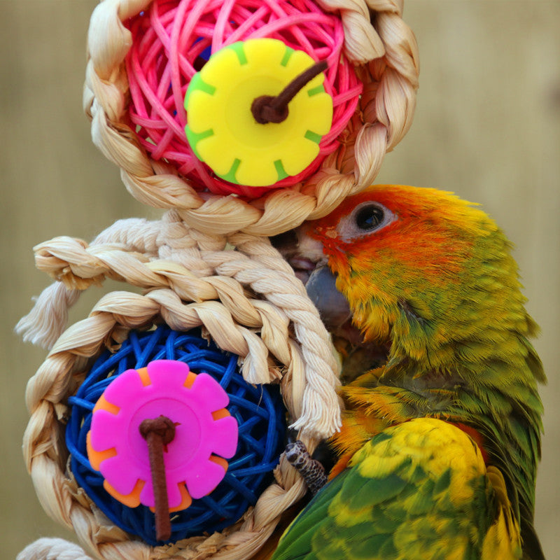 Parrot Supplies Pet Bird Toy Bite Ran Vine Bal Twist String