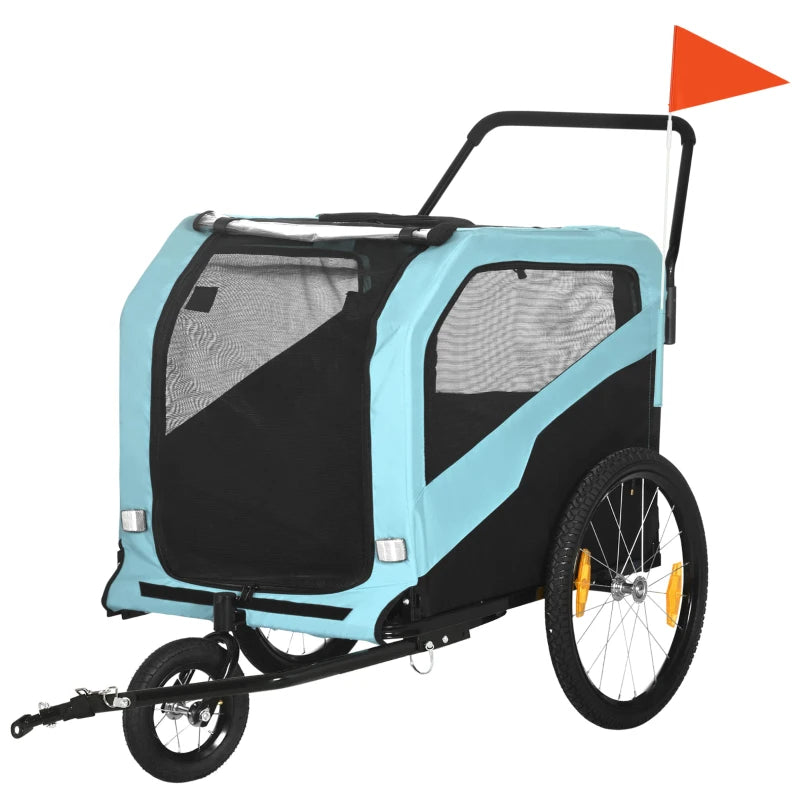2-in-1 Dog Bike Trailer Pet Stroller Carrier For Large Dogs