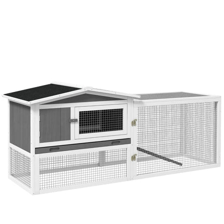 Hutch 2-story Bunny Cage Guinea Pig Indoor Outdoor Small Animal