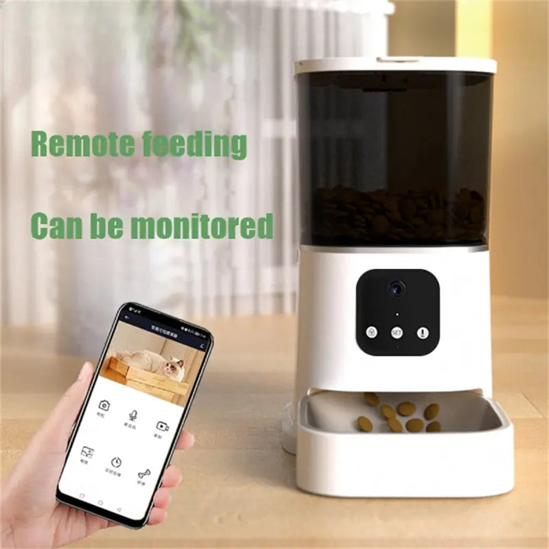 Pawlido™ Smart WiFi Automatic Feeder Voice Recording | App Control | Large Capacity | Smart Timer Feeding