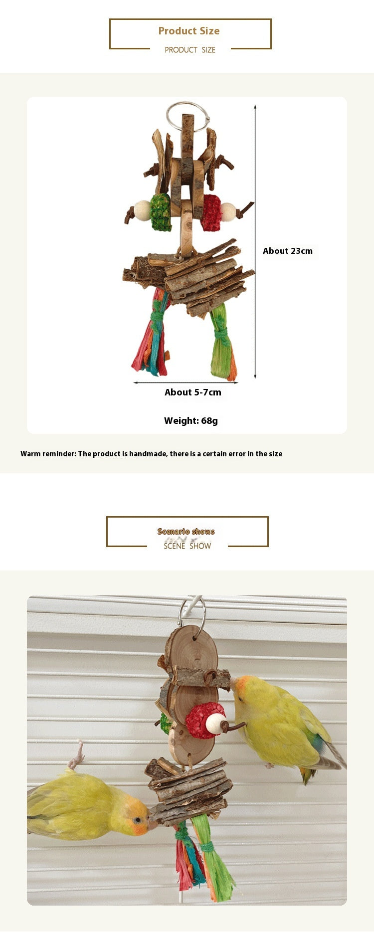 Parrot Bird Bite Toy String Relieving Stuffy Decorative Color