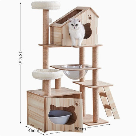Wood-based Particleboard Pet House Design With Built-in Cat Toy
