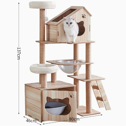 Wood-based Particleboard Pet House Design With Built-in Cat Toy