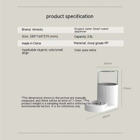 Cat Water Fountain Automatic Pet Feeder