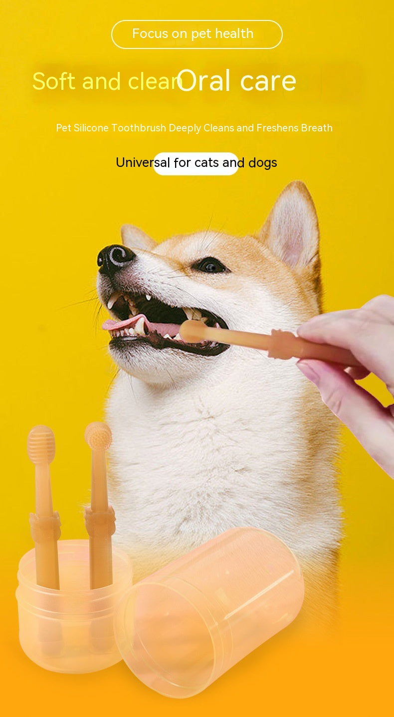 Cat Silicone Toothbrush Dog Set Pet Brushing Teeth Cleaning Supplies