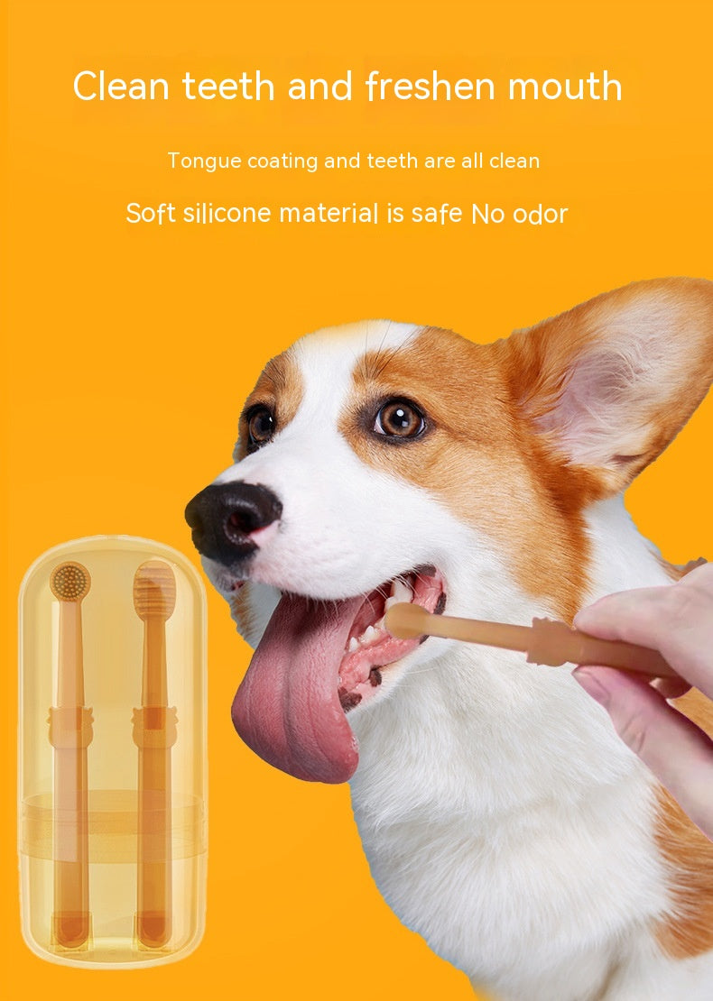 Cat Silicone Toothbrush Dog Set Pet Brushing Teeth Cleaning Supplies