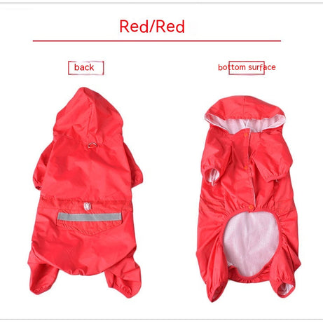 Pet Raincoat Dog Four-leg Hooded