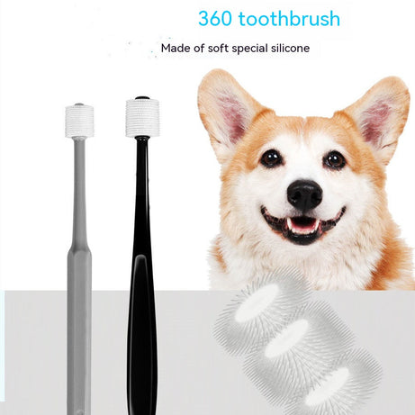 Pet Dog Cat Toothbrush 360 Degrees Oral Cleaning Teeth Improve Bad