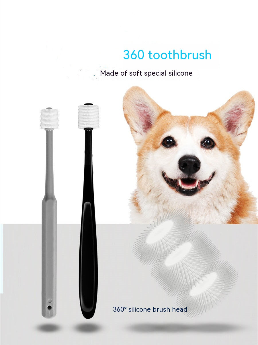 Pet Dog Cat Toothbrush 360 Degrees Oral Cleaning Teeth Improve Bad