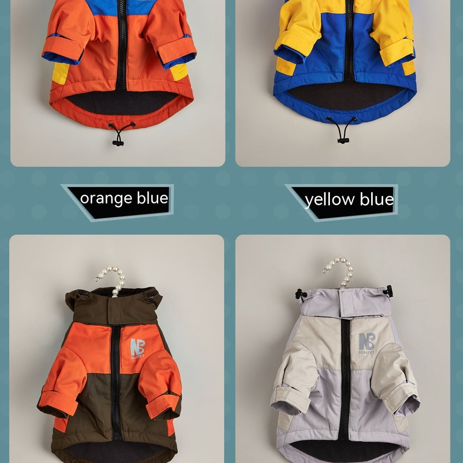 Dog Clothes Jacket Autumn And Winter Waterproof Warm Raincoat