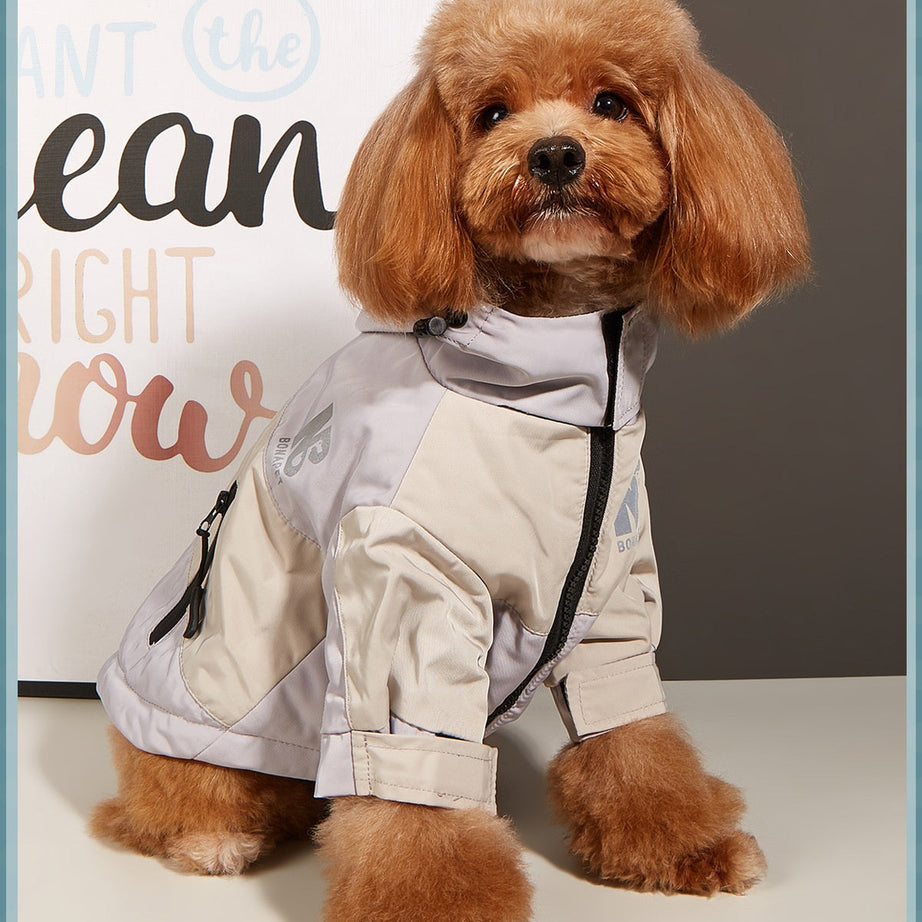 Dog Clothes Jacket Autumn And Winter Waterproof Warm Raincoat