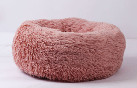 Dog Beds For Small Dogs Round Plush Cat Litter Kennel Pet Nest Mat (Dark Grey & Light Grey)