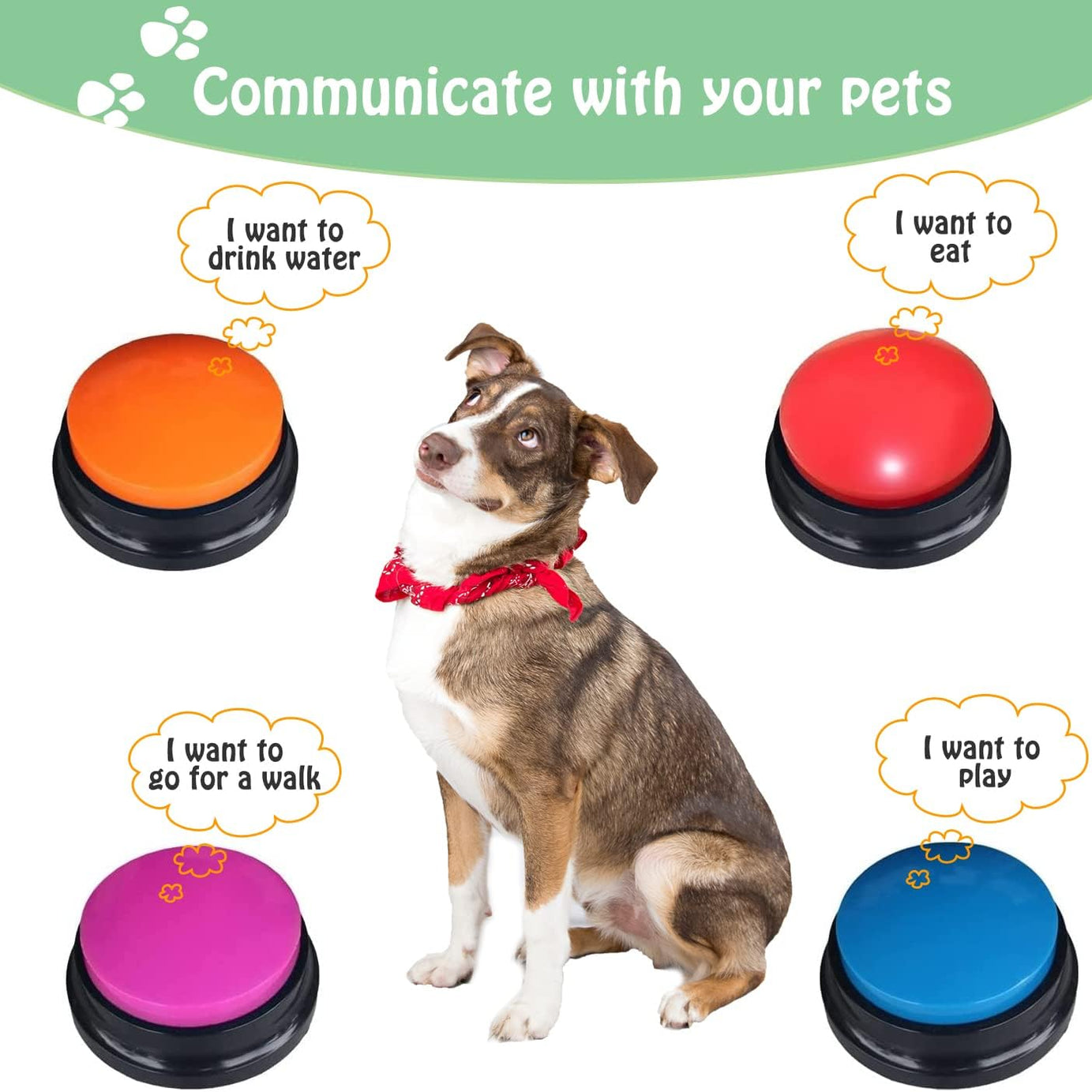 Voice Recording Button For Communication Pet Training Buzzer 30