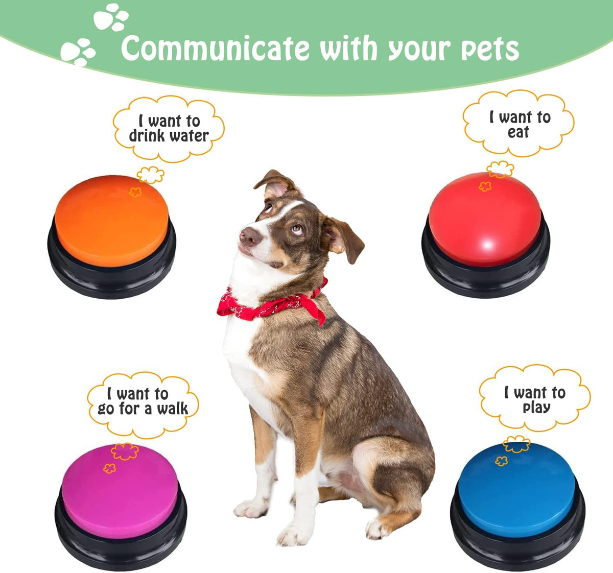 Voice Recording Button For Communication Pet Training Buzzer 30