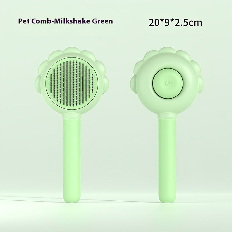 2-in-1 Self Cleaning Dog Brush Comb With Spray Pets Grooming Hair