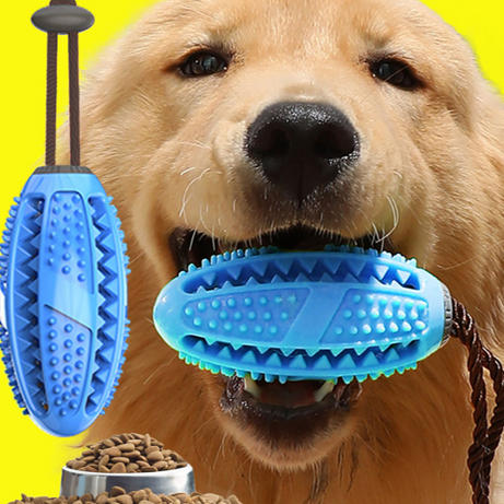 New Pet Dog Food Leakage Ball Toothbrush Elastic Rubber Molar Bite