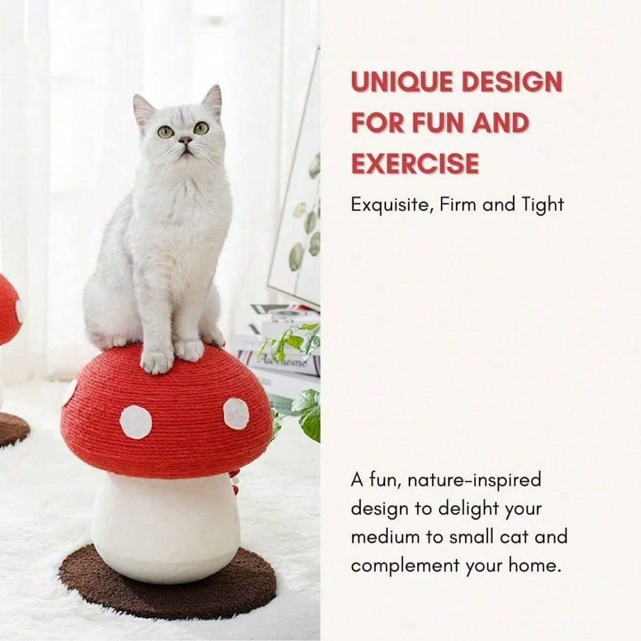 Mushroom Cat Scratching Post Unique Design Sisal Wrapped Ideal