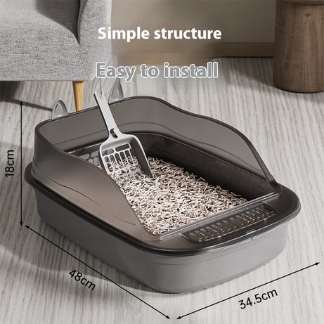 Oversized Litter Box High Fence Anti-splash Cat Toilet Extra Large
